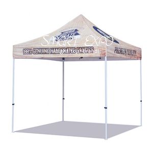 10*10ft Outdoor Gazebo Tent Advertising Display Folding Canopy for Vendors with Aluminum Frame 600D Top Printing Wheeled Bag