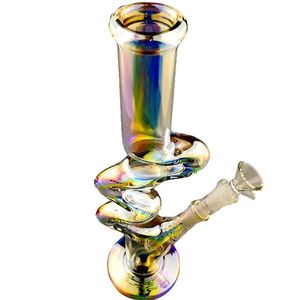 Hookahs Wysoka szklana wodę Bongs Downstem Perc Chicha Bubbler Magle Dab Rig Recycler Bong Rura wodna z stawem 14 mm