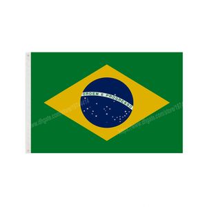 Brasilien flagga National polyester banderoll flygande 90 x 150 cm 3 * 5 fot flaggor över hela världen Världsomspännande inomhus och utomhus dekoration