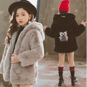 Mode Kinder Mädchen Wolljacke Mantel Herbst Winter Neue Kinder Mit Kapuze Künstliches Pelz Winter Wolle Baumwolle Mischungen Outwear Mantel