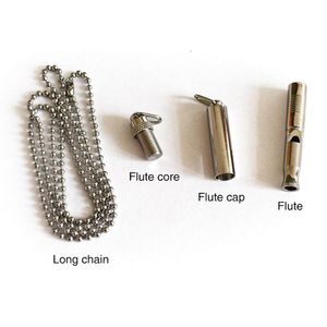 Adjustable Pitch Recall Ultrasonic Dog Whistle Chain Flute With Cap Pet Training Metal Interactive Professional Accessories Apparel