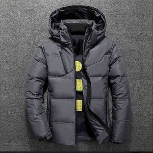 Homens outono jaqueta de inverno casual colarinho grosso quinto parka casaco macho cor sólida moletons para baixo jaqueta marca roupas g1115