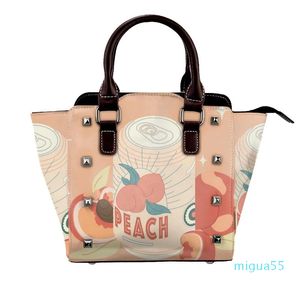 Shoulder Bags Peach Soda Bag Drink Juice Woman Fashion Handbag Reusable Leather Travel