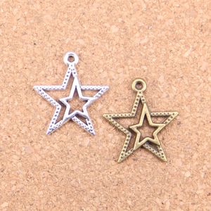 133st Antik Silver Bronze Plated Star Pentagram Charms Pendant DIY Halsband Armband Bangle Fynd 23 * 20mm