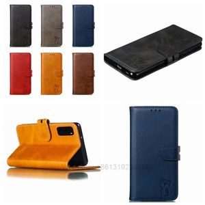 Leder Brieftasche Hüllen für iPhone 13 Mini 12 11 XS MAX XR X 8 7 6 Samsung S22 Ultra S21 Plus Matte Katze Tier Fotorahmen Karte ID Slot Ständer