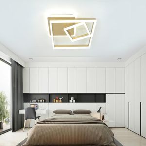 Taklampor Modern 3 kvadrat LED med fjärrkontroll Flushmonterade lampor Chic Design Light Fixture för sovrummet