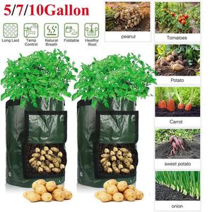 Planters & Pots Vegetable Plant Grow Bag Garden Supplies PE Cloth 1Pcs DIY Potato Planter Thicken Pot Planting Container