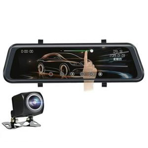 Carro traseiro câmaras de câmeras estacionamento sensores novela-10 polegadas mídia dvr dvr dual lente hd 1080p 32g espelho vídeo gravador de vídeo