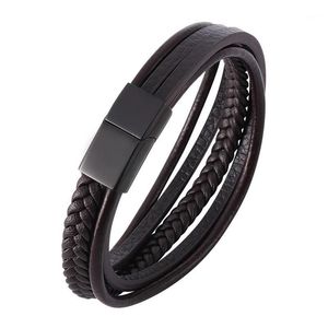 Bangle Drop Classic Genuine Leather Bracelet For Men Hand Charm Jewelry Multilayer Male Handmade Gift Cool Boys