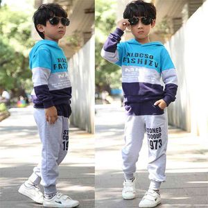 high quality 100% cotton spring-autumn children's clothing set boy sports clothes twin casual sportswear 210615