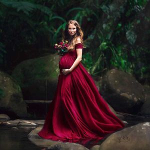 Chiffon Maternity Photography Props Dresses Sexy Pregnancy Dress Clothes For Pregnant Women Maxi Maternity Gown For Photo Shoots Q0713