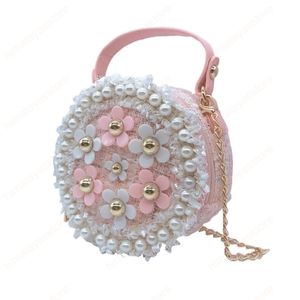 Koreansk stil Barnkläder och handväskor Pearl Mini Crossbody Väskor För Kvinnor Små Mynt Plånbok Tjejer Pengar Party Hand Bag Present