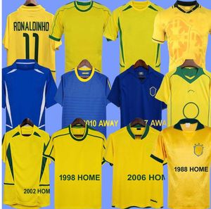 Retro Brasil 2002 2004 1994 2006 1982 1998 1957 Ronaldinho Jersys Soccer Romario Ronaldo Brazylia Rivaldo Camisa de Futebol