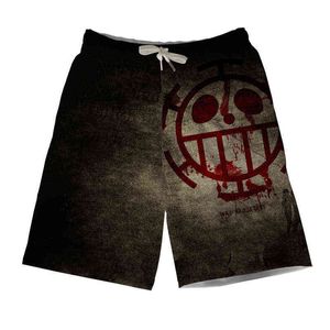 Anime ett stycke kort byxor män sommar shorts apa d luffy portgas d ace zoro lag tryckt avslappnad byxa g1209