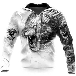 Men s Hoodies Sweatshirts men s hoodies lion love king d printed with crossbow harajuku streetwear unisex casual jacket N5IT