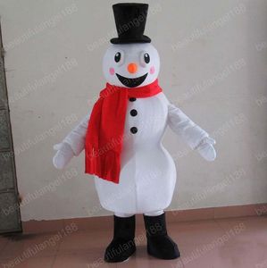 Costume della mascotte del pupazzo di neve bianco di Halloween L'alta qualità personalizza il personaggio del tema del personaggio dei cartoni animati di peluche per adulti Costume da carnevale di Natale per adulti