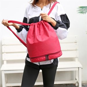 Trocken Nass Getrennt Sporttasche Reise Pool Strand Badeanzug Wasserdicht Gym Rucksack Kordelzug Schwimmen Rucksack Y0803