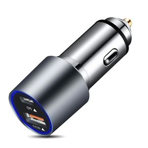 Wholesale dual pd car charger resale online - Portable mobile phone Car Charger USB QC PD Dual Fast Chargers Full Aluminum Alloy Shell Durable and Fast Heat Dissipation a56 a16