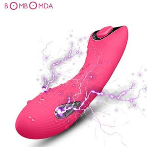Electro Choque Dildo Vibrador Vagina Vagina Clitóris Estimulador 12 Velocidade G Spot Vibrador Anal AV Magic Wand Sexo Brinquedos Para As Mulheres 210616