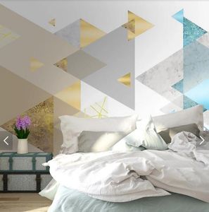 Wallpapers Geometric Triangle Wall Mural Po Wallpaper For Living Room Printed Paper Rolls Contact 3d Murals Custom