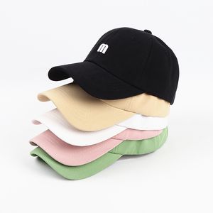Wholesale top baseball hats resale online - Church Hat female summer and Korean fashion versatile net redsame M letter Embroidered Baseball Hat soft top suncreen duck tuna has paint