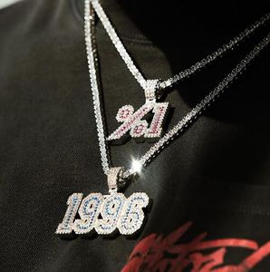 Nome personalizzato A-Z Lettere Ciondolo Collana con 3mm 24 pollici Corda Catena Per Uomo Donna Regali Cubic Zirconia Fascino Gioielli Hip Hop