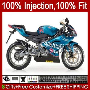 Injection Fairings For Aprilia RSV RS 125 RR 125RR RS4 RS125 Glossy cyan 06 07 08 09 10 11 34No.69 RSV-125 RS-125 RSV125 R 2006 2007 2008 2009 2010 2011 RSV125RR 06-11 Body