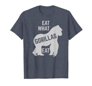 Coma o que os gorilas comem a camiseta do poder da planta vegana