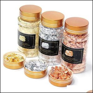 Tools Arts Crafts Gifts metal Gold Foil Flakes Sliver Copper Metallic Sequins Glitters Craft Leaf Flake Gilding Diy Jewelry Re