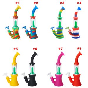 Colorful Silicone Bongs Hookahs Percolators Inline Perc Removable water pipe bong with pipes hookah box free type