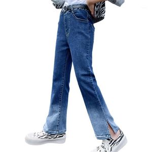 Jeans Menina Patchwork Meninas Calças Estilo Casual Crianças Adolescentes Roupas Infantis 6 8 10 12 14 14