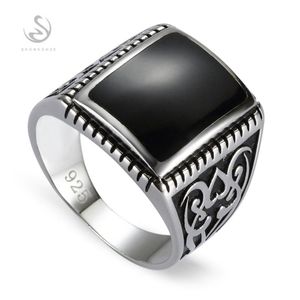 Cluster Rings Eulonvan 925 Sterling Silver Jewelry Male Engagement For Men Black Resin Accessories Gifts S-3807 Size 7 8 9 10 11 12 13