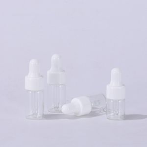 Mini Glass Essential Oil E Liquid Reagent Pipette dropperflaskor 1 ml 2 ml 3 ml 5 ml