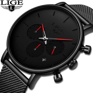 LIGE Mens Women Watches Luxury Sport Ultra-thin Wrist Watch Men's Fashion Casual Date Watch Gift Clock+Box 210527