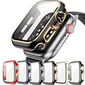Wholesale apple watch screen cover 38mm resale online - PC Hard Case with Tempered Glass Film for Apple Watch SE Cover Series Screen Protector mm mm mm mm