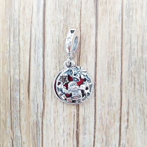 925 Sterling Silver Beads Santa Love Peace Joy Dangle Charm Charms Fits European Pandora Style Jewelry Bracelets & Necklace 798468C01 AnnaJewel