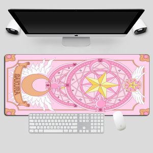 Anime Mus Matta Gamer Card Captor Sakura Stor Otaku Gaming Mousepad Lås Kant Cartoon XL Laptop Dator Skrivbord Tangentbord Mat