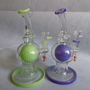 Narghilè soffione con sfera tipo piegato Bong stile pipa ad acqua con ciotola di vetro Olio Dab Rigs Narghilè Tubi per fumatori Giunto femmina 14,5 mm XL-1971