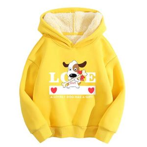 Ragazzi più velluto con cappuccio Felpe 2021 abbigliamento per bambini manica lunga con cappuccio stampa cappotto uomo bambini maglione pullover casual 5 colori