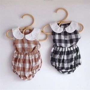 Summer Baby Clothing Set Paid Vest Tops and Bloomers 2pcs 0-3Yrs Girls Clothes 210521