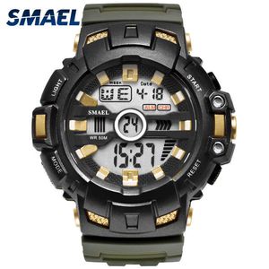 Led Bracciale Digital Waches Smael Marca Orologio di lusso Uomo Orologi militari Allarme Relogio Montre1532b Orologi da uomo Sport Impermeabile Q0524