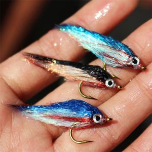 Tigofly 12 sztuk Ranny Minnow Fly Lód Dub UV Polar Fry Powoli Tonsting Łosoś Pstrąg Steelhead Fly Fishing Fly Lures Set-Size 8 220121 \ t