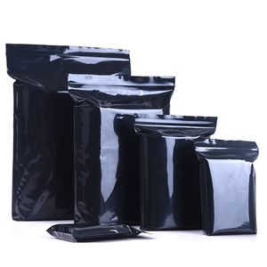 PE Black Ziplock Food Saver Sacchetto di imballaggio Borsa densa addensata addensata
