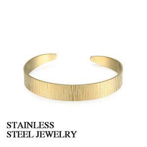 Bransoletki do mankietów ze stali nierdzewnej dla kobiety Regulowany Złoty Srebrny Kolor Minimalizm Bangles Party Prezent Trendy Biżuteria Akcesoria Q0717
