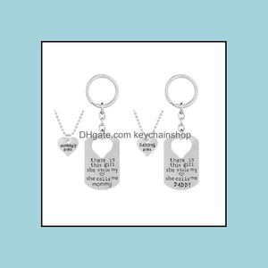 Wholesale daddys girl necklace for sale - Group buy Pendant Necklaces Pendants Jewelry Family Heart Letter Necklace There Is This Girl She Stole My Calls Me Daddy Keychain Drop Delivery