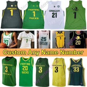 Autentiska Oregon Ducks NCAA Basketball Jerseys - Anpassningsbara spelarnamn Nummer