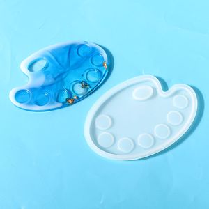 Resina silicone moldes paleta bandeja de pintura epóxi resina diy artesanato ferramenta de jóias