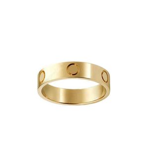 Kärleksringar Dam Designer Ring Par Smyckesband Titanstål Med Diamant Mode Klassisk Rose Guld Silver Ring Storlek 4/5/6mm Röd Box