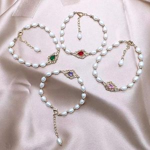 Est Arrival Natural Fresh Water Pearl And K Gold Plated Drop Shape Flower Bracelets Jewelry For Women Beaded Strands