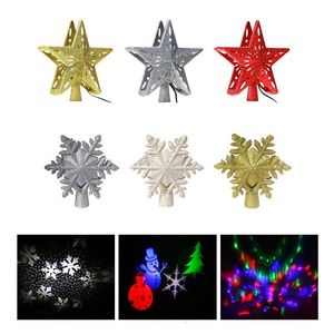 LED Choinka Topper Star Snowflake Projektor Lights Glitter Treetop Decor Party Supplies